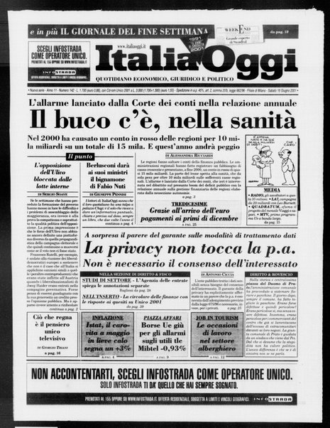 Italia oggi : quotidiano di economia finanza e politica